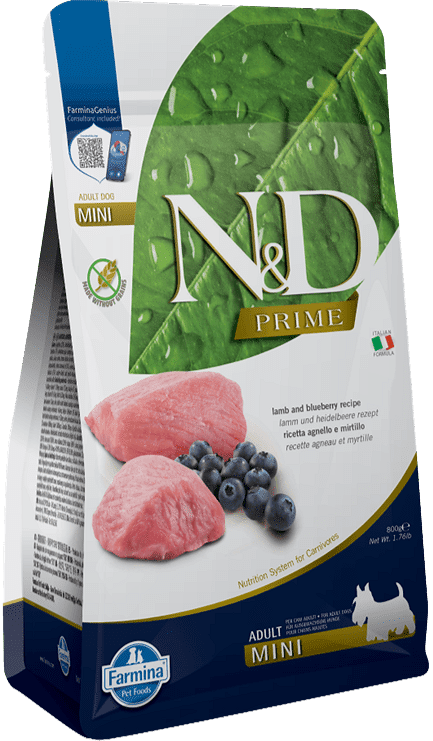 N&D Dog Prime Adult Mini Lamb & Blueberry | Bárányhúsos és vörösáfonyás száraztáp kistestű kutyáknak