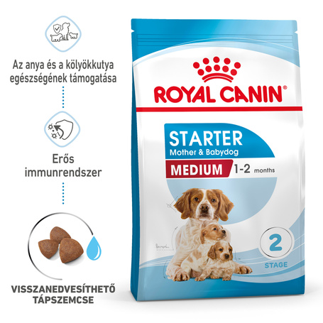 Royal Canin Medium Starter Mother & Babydog - Száraz táp közepes testű vemhes szuka és kölyök kutya részére 2 hónapos korig