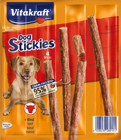 Vitakraft Dog Stickies 4 db marhahúsos rágórúd kutyáknak | Gabona- és gluténmentes