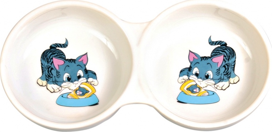 Trixie castron dublu ceramică cu desen de pisică