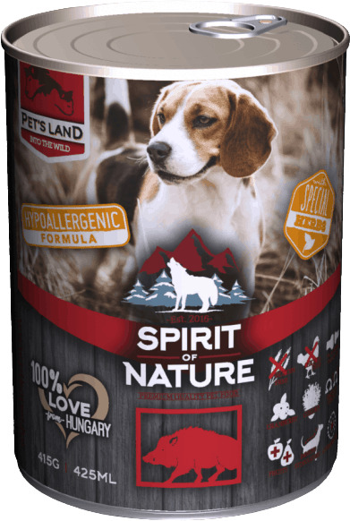 Conservă Spirit of Nature Dog cu carne de porc mistreț | Hrană umedă hipoalergenică - zoom