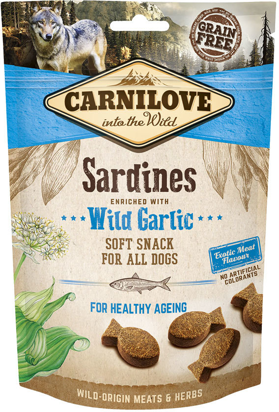 CarniLove Dog Semi Moist Snack Sardines enriched with Wild garlic - zoom