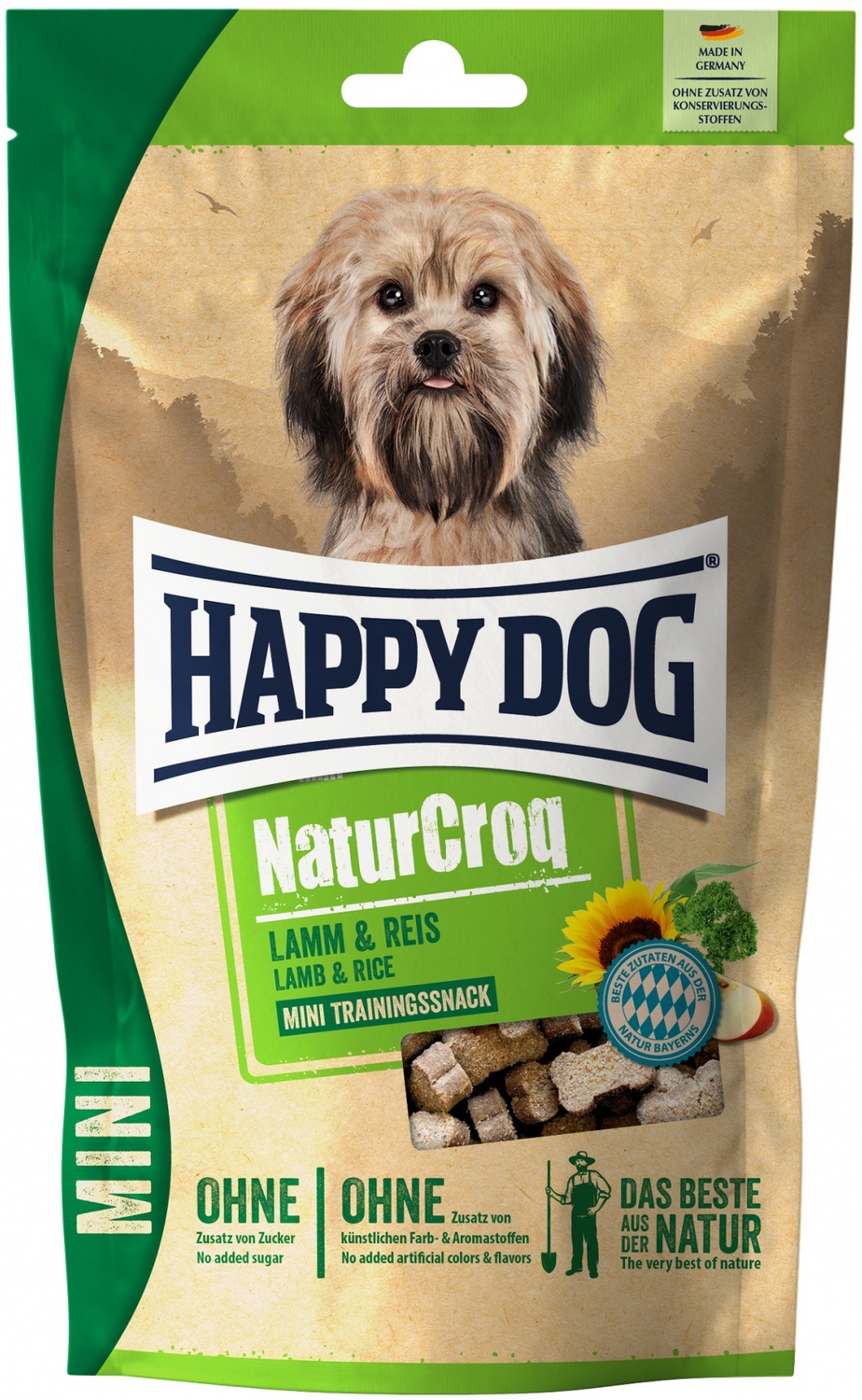 Happy Dog NaturCroq Lamb & Rice Mini TrainingsSnack - Gustare recompensă cu miel și orez