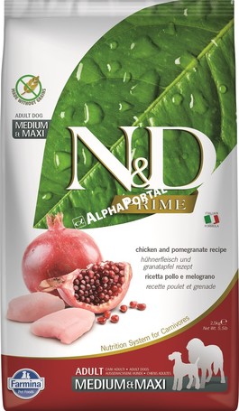 N&D Dog Prime Adult Medium/Maxi Chicken & Pomegranate | Csirkehúsos és gránátalmás kutyaeledel