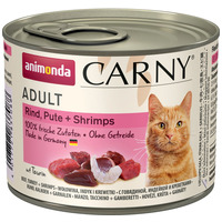 Animonda Cat Carny Adult conservă cu vită, curcan și creveți