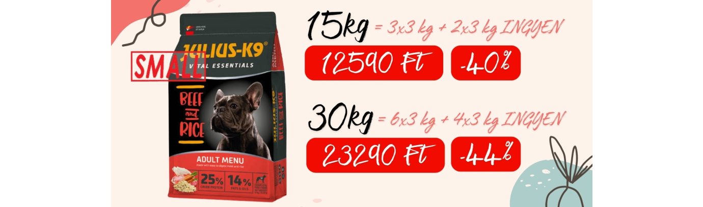 Julius-K9 Beef táp 6 kg grátisz? Igen, csak most!