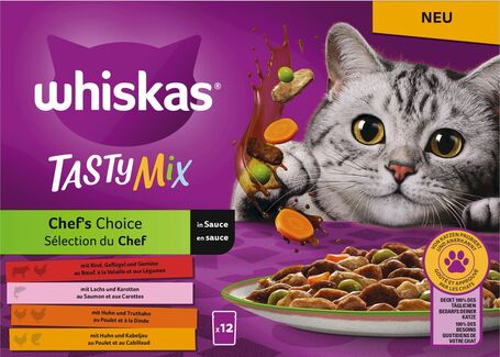 Whiskas Tasty Mix vegyes válogatás szószban - Alutasakos eledel - Multipack