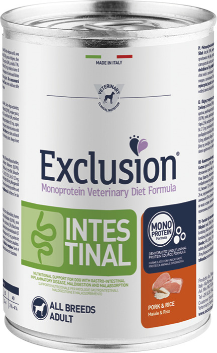Exclusion Dog Intestinal Pork & Rice conservă