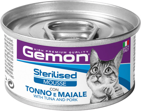 Gemon Cat Adult Sterilised Mousse with Tuna & Pork