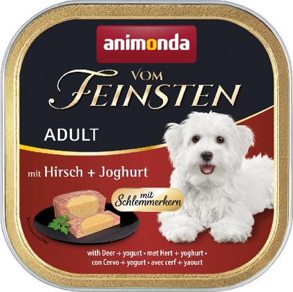 Animonda Vom Feinsten Gourmet - Hrană pentru câini cu cerb și iaurt, în tăvițe - zoom