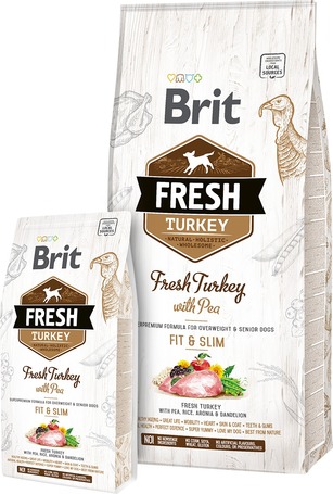 Brit Fresh Turkey with Pea Adult Fit & Slim | Diétás eledel friss pulykahússal és borsóval