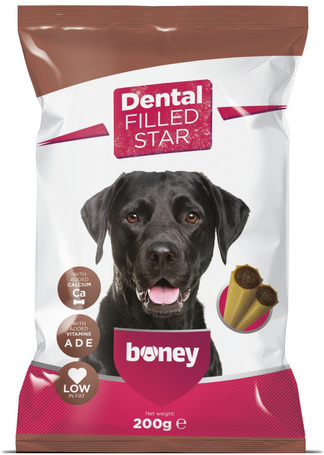 Boney Dental Filled Star - Alacsony zsírtartalmú töltött rudak kutyák részére