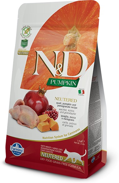 N&D Cat Grain Free Neutered Quail, Pumpkin and pomegranate