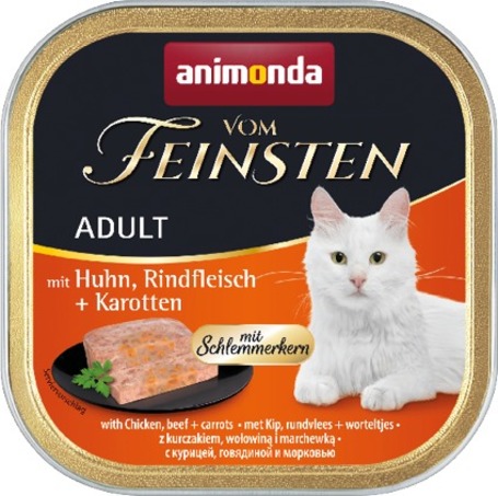 Animonda Vom Feinsten Gourmet csirkés, marhás és sárgarépás alutálkás macskaeledel