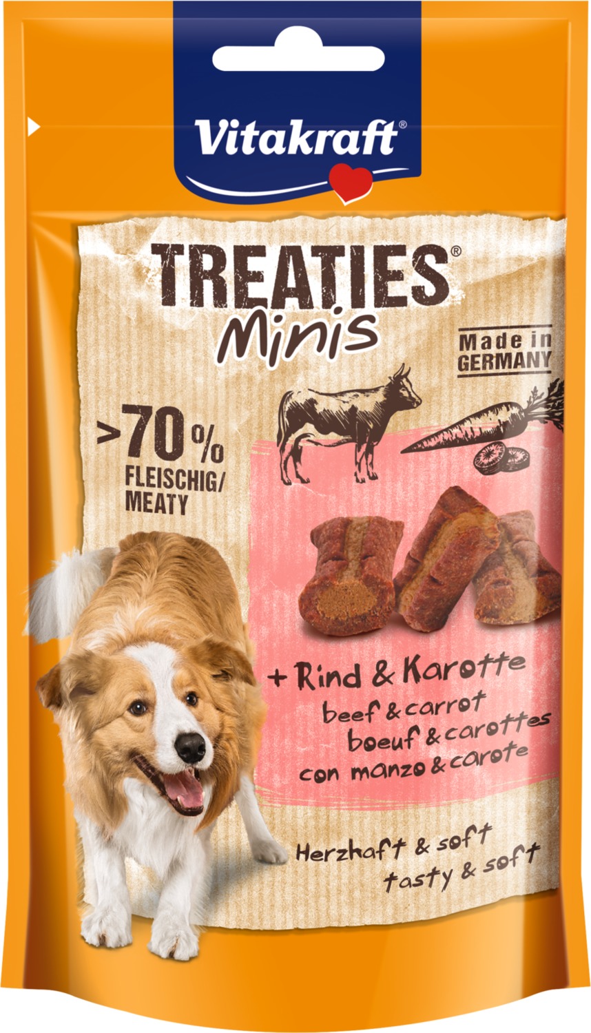 Vitakraft Treaties Minis - Gustări moi cu vită și morcovi pentru câini