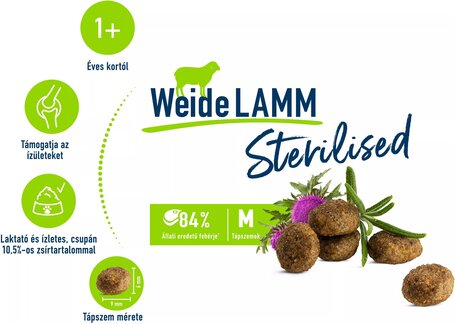 Happy Cat Adult Sterilised Weide-Lamm | Bárányhúsos táp ivartalanított macskáknak