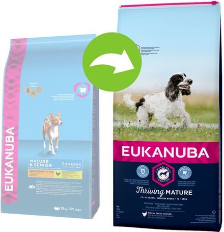 Eukanuba Mature & Senior Medium | Szuperprémium kutyaeledel idős kutyáknak | Közepes testméretű fajtáknak
