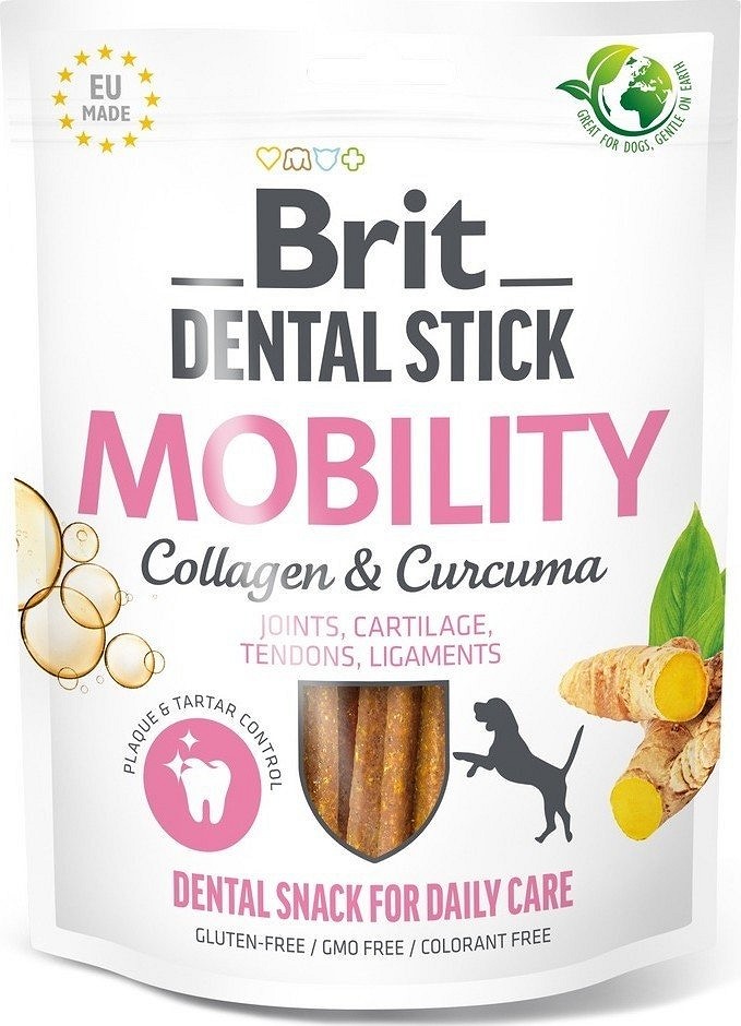 Brit Dental Stick Mobility kurkumával és Kollagénnel