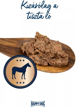 Happy Dog Pur Montana - Szín lóhúsos konzerv | Egyetlen fehérjeforrás