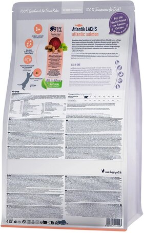 Happy Cat Senior Atlantik-Lachs l Macskaeledel idősödő macskáknak lazaccal