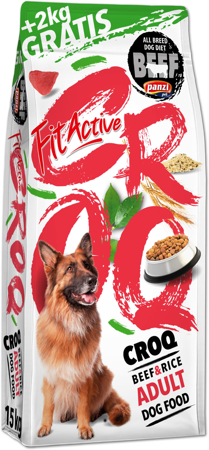 FitActive CROQ Beef & Rice - Hrană completă pentru câini adulți