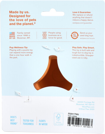 West Paw Tux - Jutalomfalattal tölthető játék