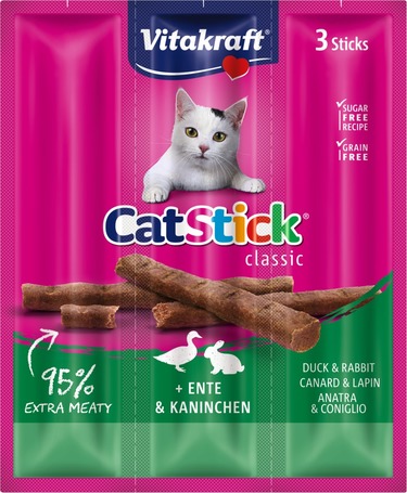 Vitakraft Cat Stick Classic kacsás és nyulas húsrudak macskáknak