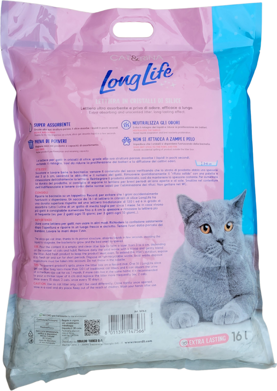 Cat & Rina LongLife așternut silicat pentru pisici - zoom