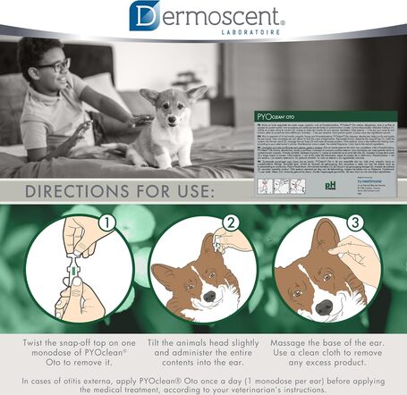 Dermoscent PYOclean Oto kutyáknak, macskáknak és nyulaknak