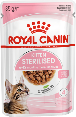 Royal Canin Kitten Sterilised Gravy - Ivartalnított kölyök macska szószos nedves táp