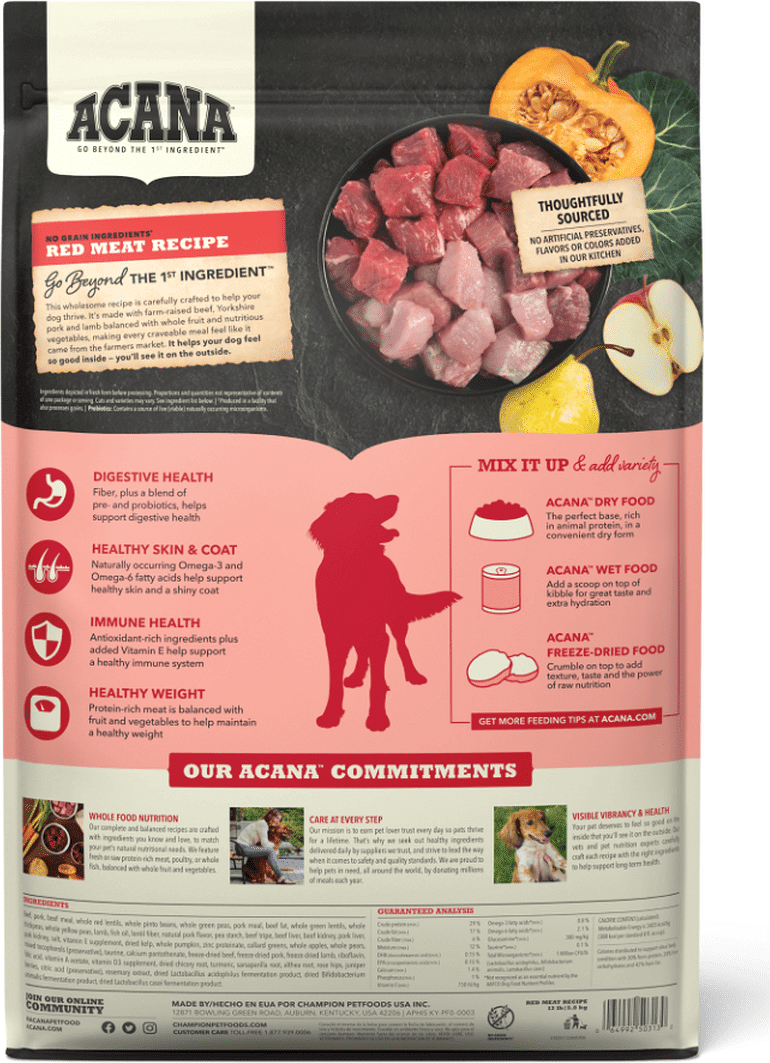 Acana Red Meat Recipe hrană fără cereale pentru câini - zoom