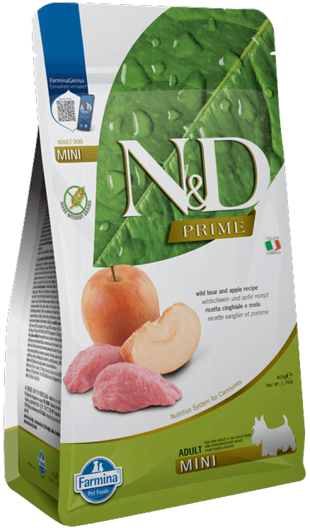 N&D Dog Adult Mini Boar & Apple Grain Free | Vaddisznóhúsos és almás kutyaeledel | Kistestű kedvenceknek