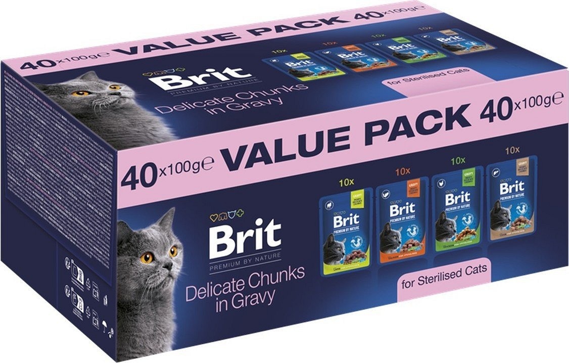 Brit Premium Value Pack ivartalanított macskáknak 40x100g