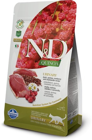 N&D Cat Grain Free Quinoa Urinary Duck – Húgyuti problémákra | Száraztáp macskáknak