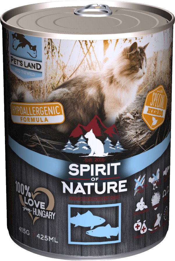 Conservă Spirit of Nature Cat cu ton și somon | Hrană umedă hipoalergenică