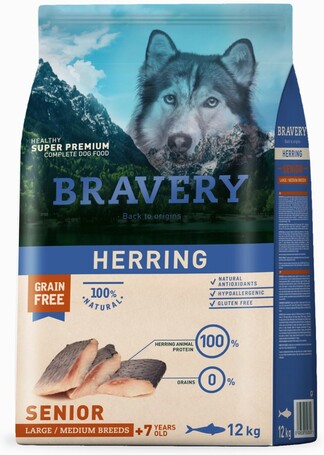 Bravery Dog Senior Medium/Large Grain Free Herring