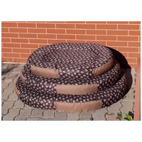 Vízhatlan ovális kutyafekhely huzattal, tappancsmintás #2