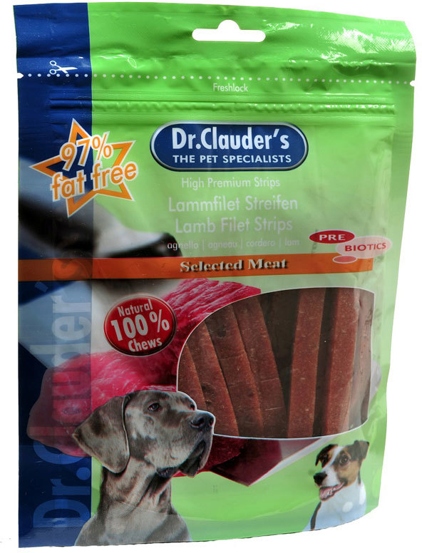 Dr.Clauder's Dog Premium fâșii subțiri de miel