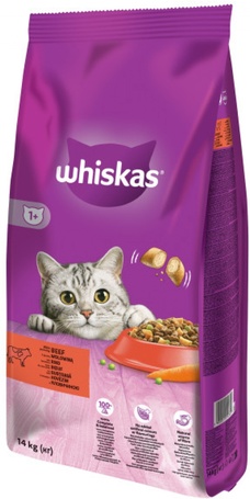 Whiskas marhahúsos és májas száraztáp macskáknak
