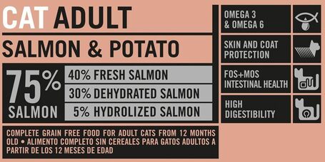 Visán Optimanova Cat Adult Salmon & Potato Grain Free macskaeledel