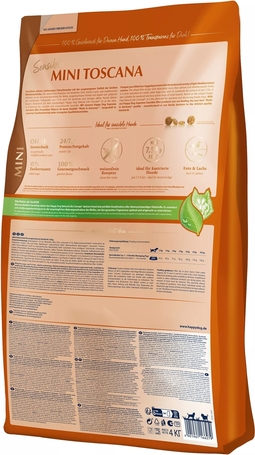 Happy Dog Mini Toscana kutyatáp kistestű, érzékeny emésztésű kedvenceknek