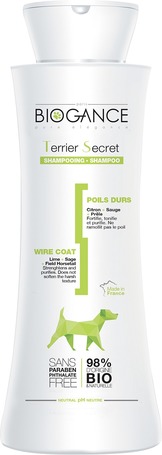 Biogance Terrier Secret shampoo | Drótszőrű kutyák fürdetéséhez | Lime és zsálya kivonattal