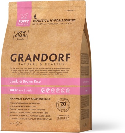 Grandorf Puppy Hypoallergenic Lamb & Brown Rice l Hipoallergén táp bárányhússal kölyökkutyáknak