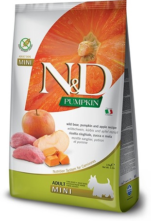 N&D Dog Grain Free Adult Mini sütőtök, vaddisznó & alma | Gabonamentes kutyaeledel kistestű kedvenceknek