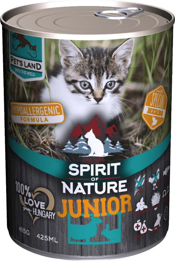 Conservă Spirit of Nature Cat Junior cu carne de miel şi iepure