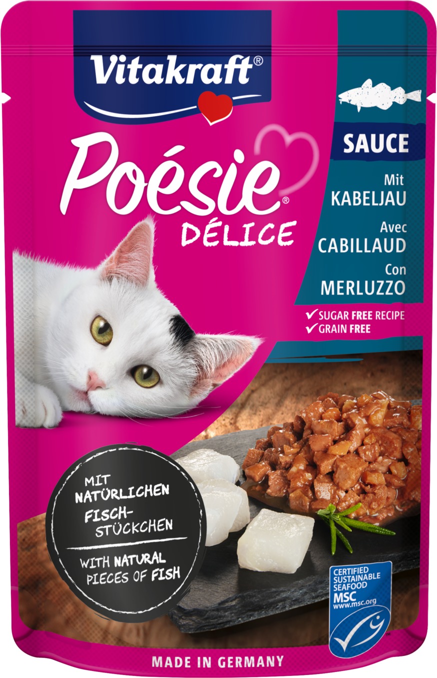 Vitakraft Poésie Délice Cod Sauce pliculeţ pentru pisici - zoom