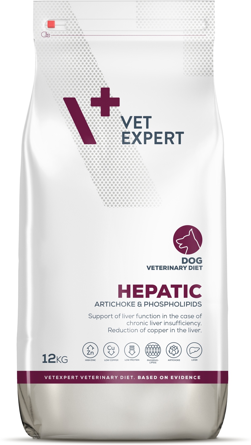 Vet Expert Hepatic Dog - Hrană uscată pentru susținerea funcției hepatice în cazul insuficienței