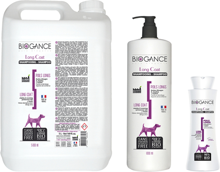 Biogance Long Coat Shampoo - Sampon hosszúszőrű kutyák és macskák fürdetéséhez
