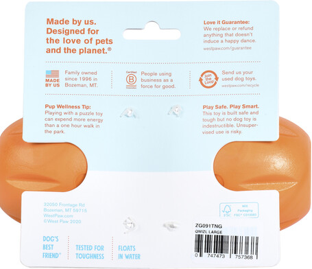 West Paw Qwizl - Jutalomfalattal tölthető rágóka