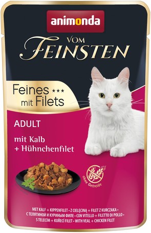 Animonda Vom Feinsten Feines mit Filets borjús és csirkemellfilés macskaeledel alutasakban